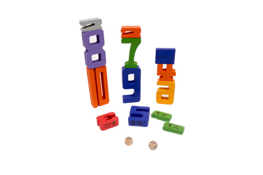 Bloques madera números de colores digital