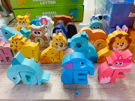 Abecedario Letras Combinación animales inglés